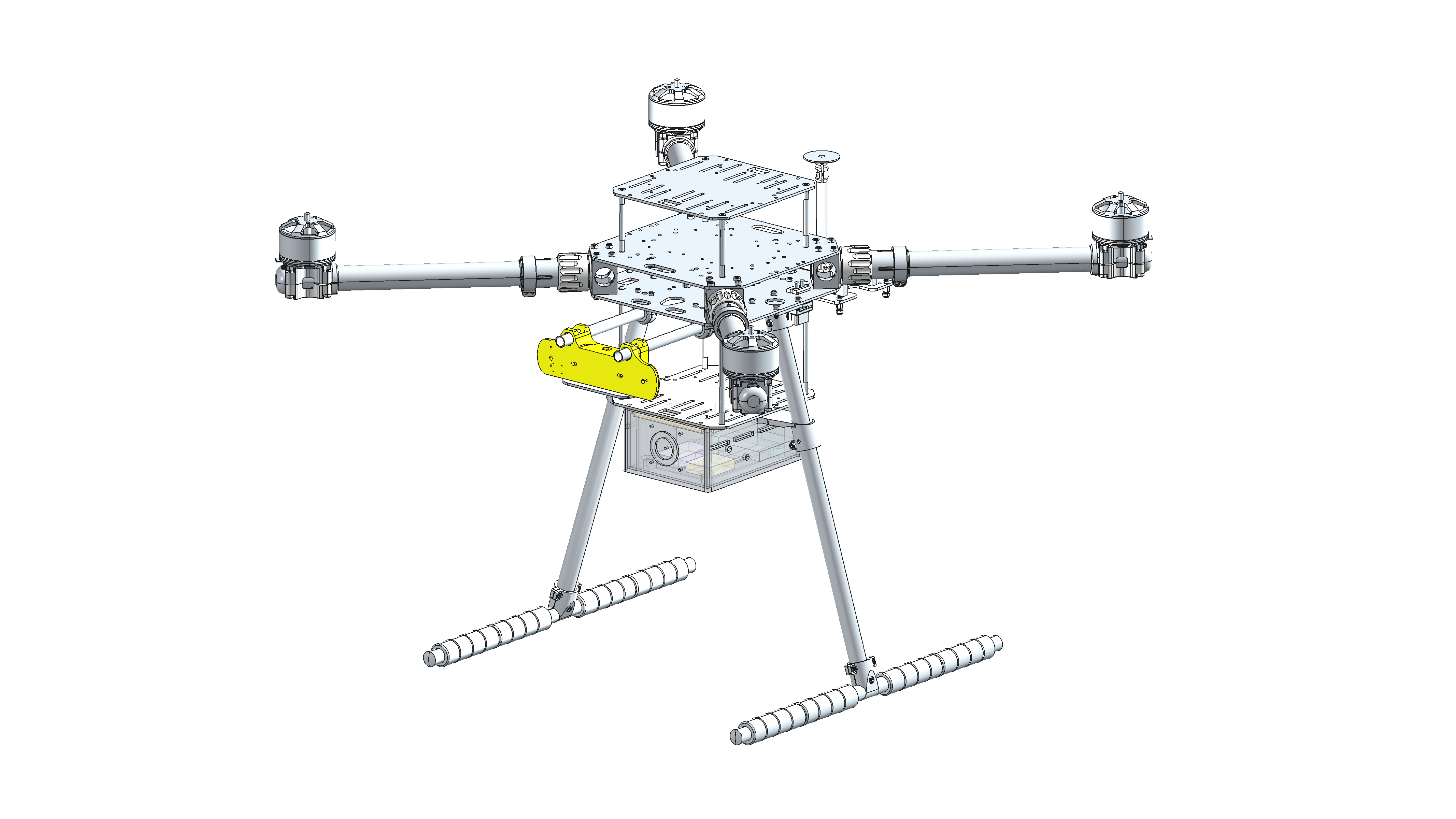 Drone rotativo con Sinaps Box — nodo de enjambre autónomo SINAPS